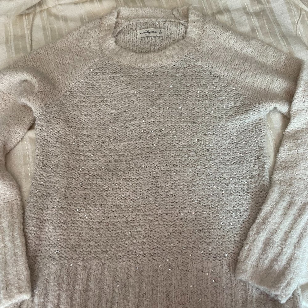 Abercrombie & Fitch sweater white with sparkle size S
